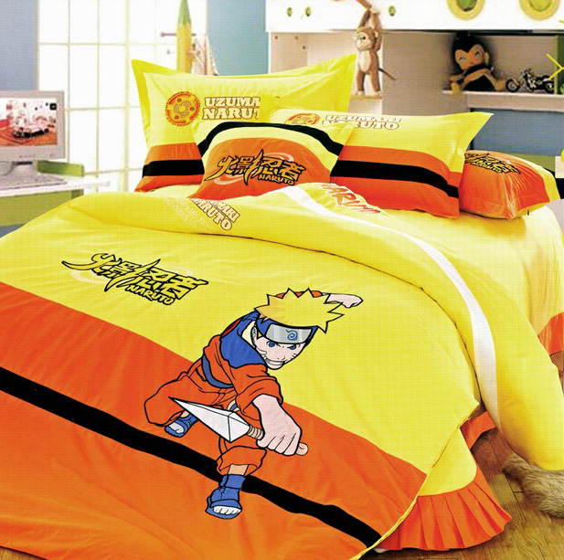 Home Textile 100 Cotton Girls Boys Kids Embroidery Naruto Bedding Naruto Bedding Set