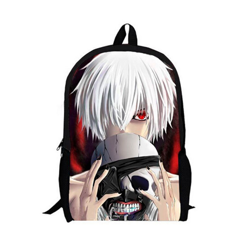 16Inch Tokyo Ghoul Backpack Mochila Double Zipper Anime Backpack Girl Boy Schoolbag Mochila Escolar Free Shipping A126-A 16Inch Tokyo Ghoul Backpack Mochila Double Zipper Anime Backpack Girl Boy Schoolbag Mochila Escolar Free Shipping A126-A