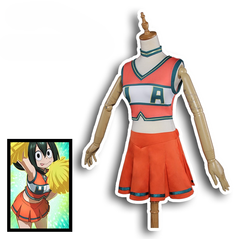 UWOWO Boku No Hero Academia Cosplay My Hero Academia Cosplay Asui Tsuyu OCHAKO URARAKA Cheerleader Uniform Anime Costume Women UWOWO Boku No Hero Academia Cosplay My Hero Academia Cosplay Asui Tsuyu OCHAKO URARAKA Cheerleader Uniform Anime Costume Women