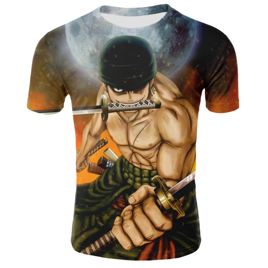 Summer best-selling brand men’s T-shirt casual T-shirt men’s anime One Piece 3D printing round neck short-sleeved T-shirt Summer best-selling brand men's T-shirt casual T-shirt men's anime One Piece 3D printing round neck short-sleeved T-shirt