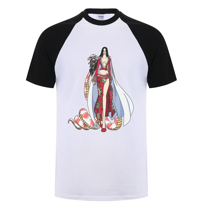 One Piece Characters Print T-Shirt – White/Black One Piece Characters Print T-Shirt - White/Black