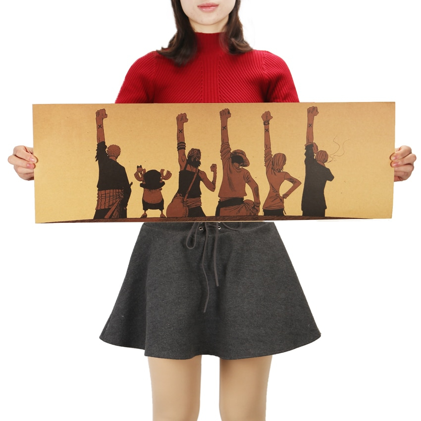 TIE LER Classic Cartoon Anime One Piece Wide Version Struggle Kraft Paper Poster Decorative Paintings Wall Sticker 72.5X24cm TIE LER Classic Cartoon Anime One Piece Wide Version Struggle Kraft Paper Poster Decorative Paintings Wall Sticker 72.5X24cm