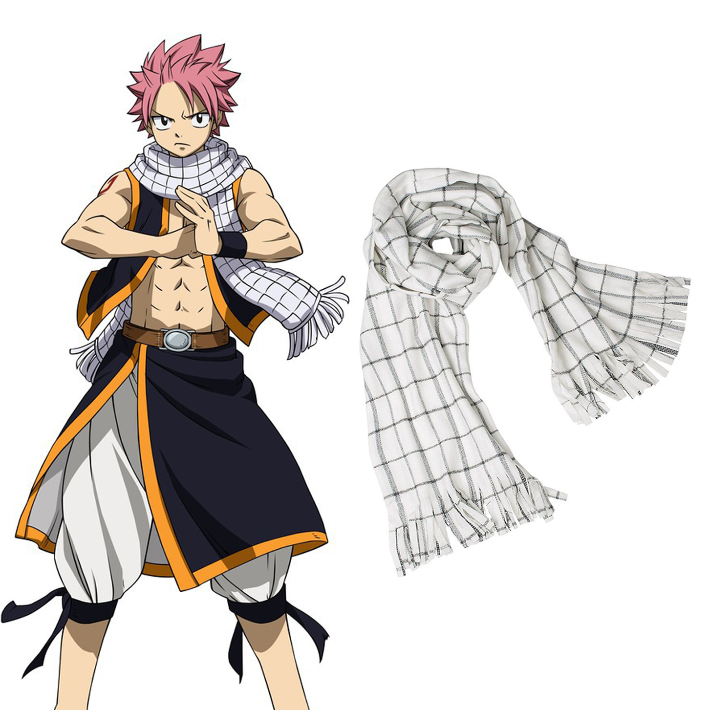Fairy Tail Natsu Dragneel Cosplay Scarf.