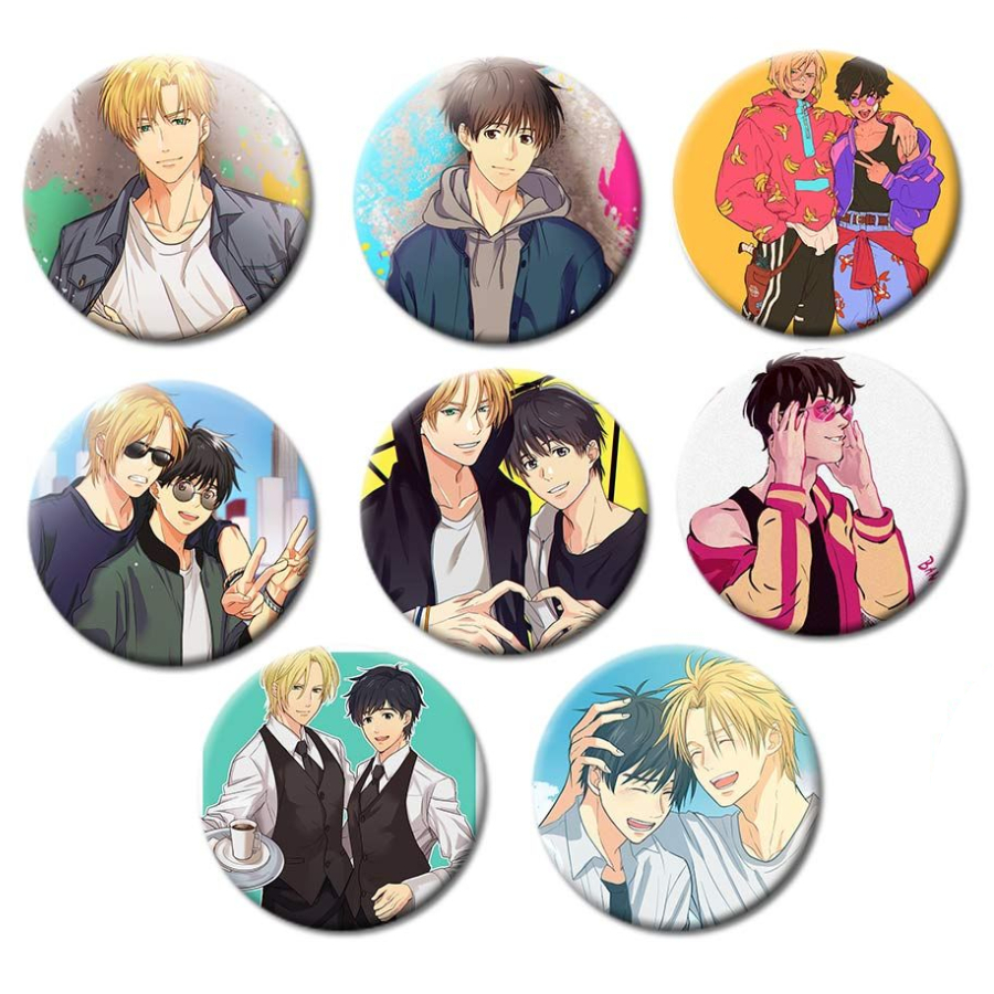 Banana Fish Print Badges 8 Pcs/Set Banana Fish Print Badges 8 Pcs/Set