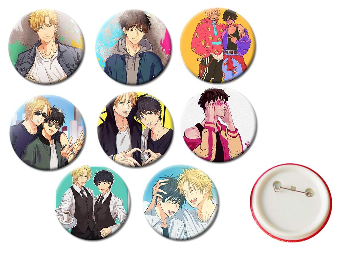 Banana Fish Print Badges 8 Pcs/Set Banana Fish Print Badges 8 Pcs/Set