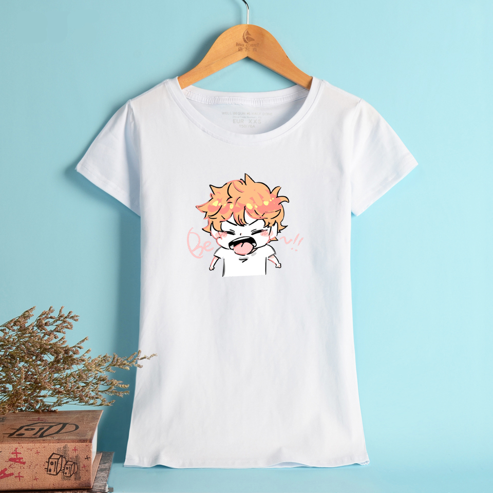 BTS Haikyuu!! Funny T-shirt Women Ladies Fashion Plus Size Creative Hot Sale Cute Japanese Anime Shirt Women White Cotton BTS Haikyuu!! Funny T-shirt Women Ladies Fashion Plus Size Creative Hot Sale Cute Japanese Anime Shirt Women White Cotton