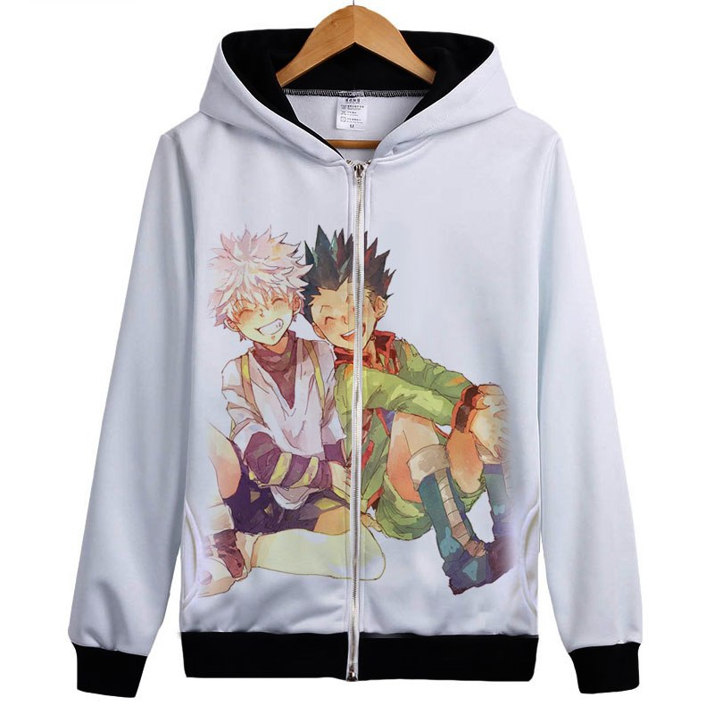 Hunter x Hunter Gon and Killua Print Zip Up Hoodie