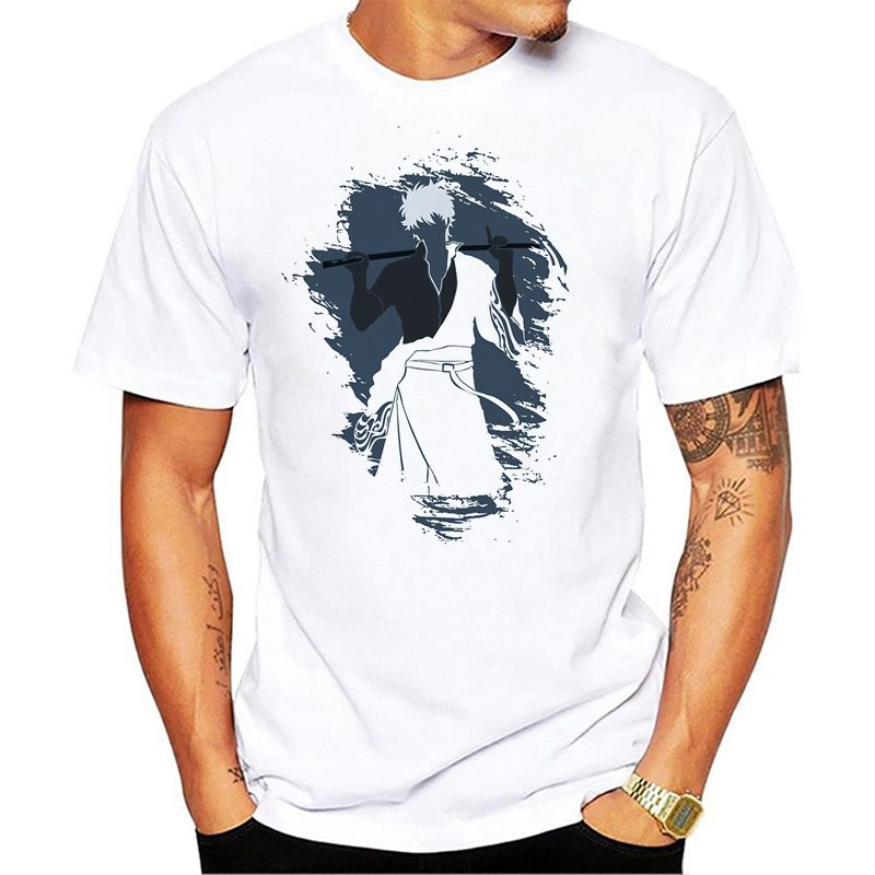 Anime Gintama T-shirt men summer t-shirt boy print tshirt anime t shirt clothing white color tops tees Anime Gintama T-shirt men summer t-shirt boy print tshirt anime t shirt clothing white color tops tees