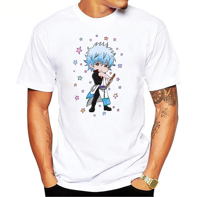 Anime Gintama T-shirt men summer t-shirt boy print tshirt anime t shirt clothing white color tops tees Anime Gintama T-shirt men summer t-shirt boy print tshirt anime t shirt clothing white color tops tees