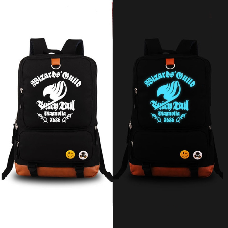 2017 High Quality Anime Fairy Tail Luminous Printing Canvas Backpacks for Teenage Girls Laptop School Bags for Teenagers Mochila 2017 High Quality Anime Fairy Tail Luminous Printing Canvas Backpacks for Teenage Girls Laptop School Bags for Teenagers Mochila