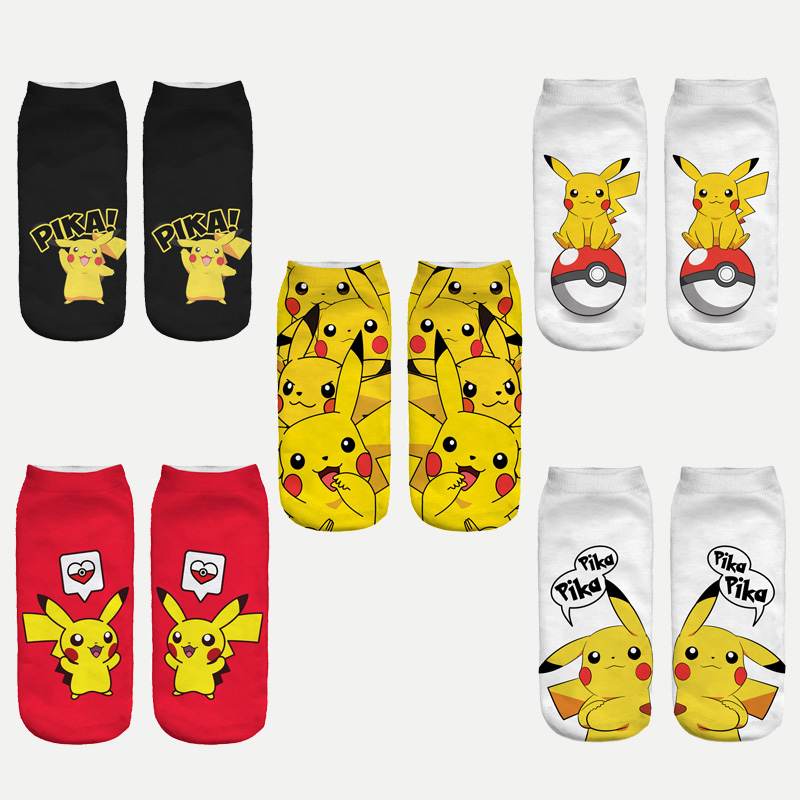 2016 Nueva Llegada de Pokemon Pikachu Kawaii Harajuku Calcetines 3D Imprimió la Historieta de Las Mujeres de Corte Bajo Calcetines Novedad Calcetines Ocasionales Meias 2016 Nueva Llegada de Pokemon Pikachu Kawaii Harajuku Calcetines 3D Imprimió la Historieta de Las Mujeres de Corte Bajo Calcetines Novedad Calcetines Ocasionales Meias