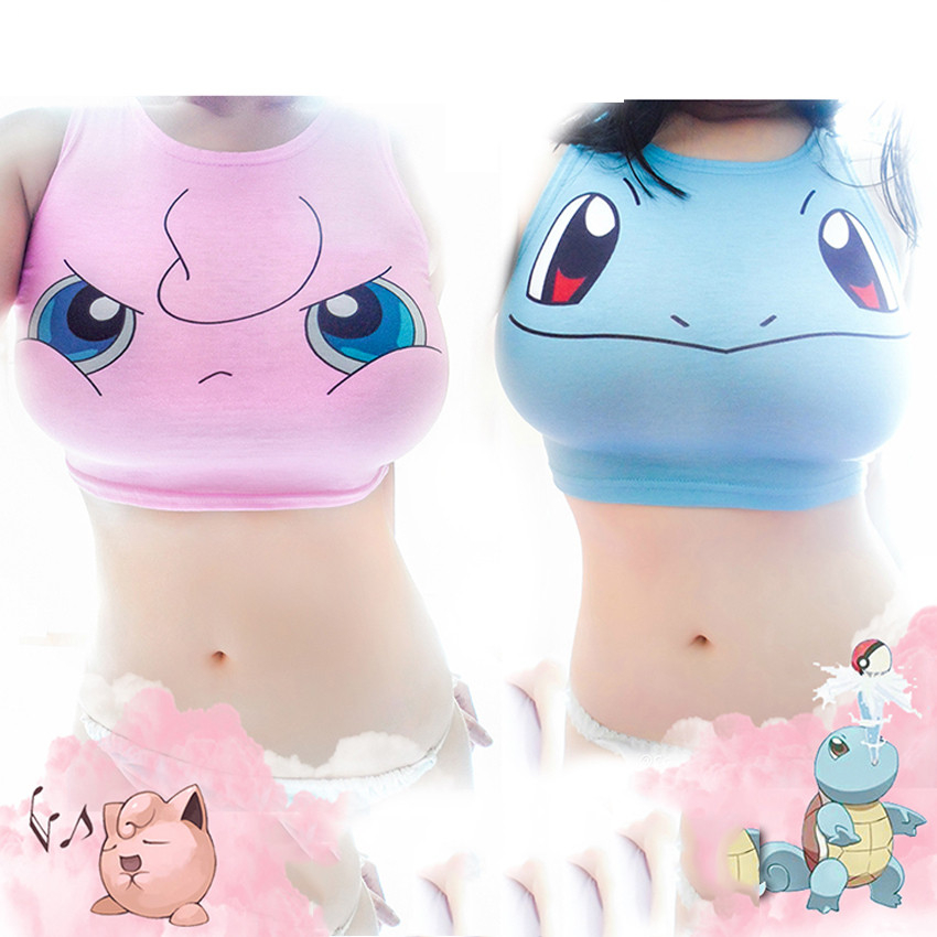 Pokemon Crop Top Women Camis Sailor Moon Pikachu Charmander Squirtle Bulbasaur Print Tank Tops Harajuku Sleeveless Tee Vest Pokemon Crop Top Women Camis Sailor Moon Pikachu Charmander Squirtle Bulbasaur Print Tank Tops Harajuku Sleeveless Tee Vest