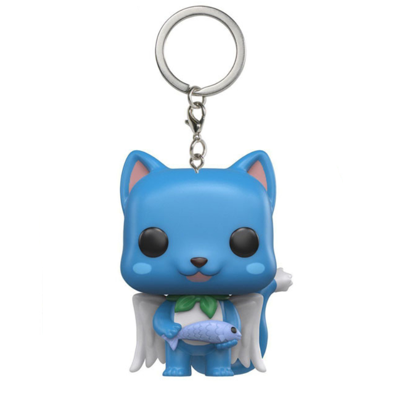 FUNKO POP Pocket Pop Keychain Official Fairy Tail Happy pvc Action Figure Model Toys For Children Christmas Present Gift FUNKO POP Pocket Pop Keychain Official Fairy Tail Happy pvc Action Figure Model Toys For Children Christmas Present Gift