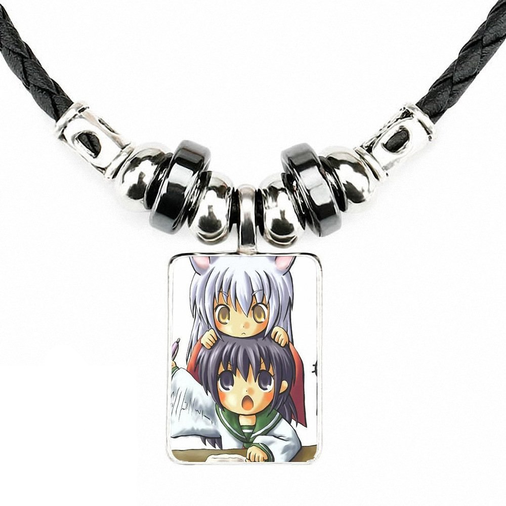 For Women Jewellery Necklace Glass Cabochon Black Leather Bead Pendant Chain Vintage Choker Statement Cartoon Inuyasha Sweet For Women Jewellery Necklace Glass Cabochon Black Leather Bead Pendant Chain Vintage Choker Statement Cartoon Inuyasha Sweet