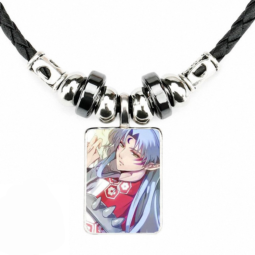 For Women Jewellery Necklace Glass Cabochon Black Leather Bead Pendant Chain Vintage Choker Statement Cartoon Inuyasha Sweet For Women Jewellery Necklace Glass Cabochon Black Leather Bead Pendant Chain Vintage Choker Statement Cartoon Inuyasha Sweet