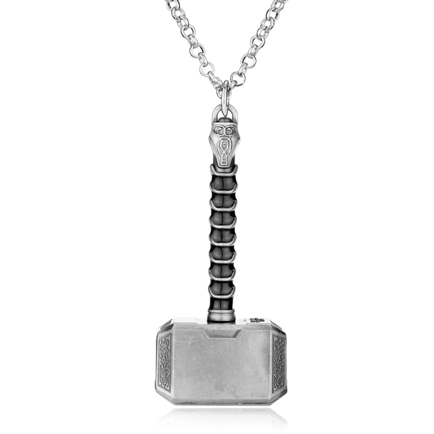 Marvel series Necklaces Fashion Movie jewelry The Avengers Loki Thor Hammer Pendants Raytheon weapon Necklaces for fans Marvel series Necklaces Fashion Movie jewelry The Avengers Loki Thor Hammer Pendants Raytheon weapon Necklaces for fans