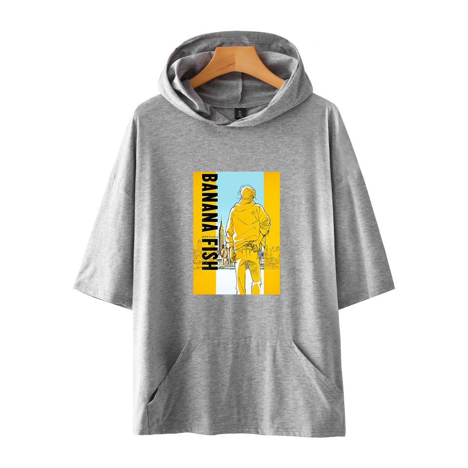 Frdun Tommy NEW 2019 BANANA FISH 2 HOT Men/Women Hooded T-shirt Solid Color Tshirts Summer Short Sleeve fashion Cool Hooded Tops Frdun Tommy NEW 2019 BANANA FISH 2 HOT Men/Women Hooded T-shirt Solid Color Tshirts Summer Short Sleeve fashion Cool Hooded Tops