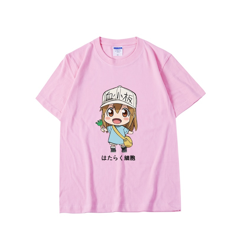 Anime!2018 New Cells at Work Hataraku Saibou Cosplay T-shirt Erythrocytes Platelet Cute Cartoon Summer Fashion Top Free Shipping Anime!2018 New Cells at Work Hataraku Saibou Cosplay T-shirt Erythrocytes Platelet Cute Cartoon Summer Fashion Top Free Shipping