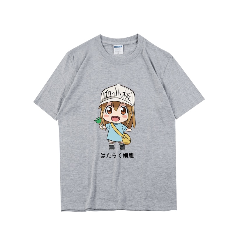 Anime!2018 New Cells at Work Hataraku Saibou Cosplay T-shirt Erythrocytes Platelet Cute Cartoon Summer Fashion Top Free Shipping Anime!2018 New Cells at Work Hataraku Saibou Cosplay T-shirt Erythrocytes Platelet Cute Cartoon Summer Fashion Top Free Shipping