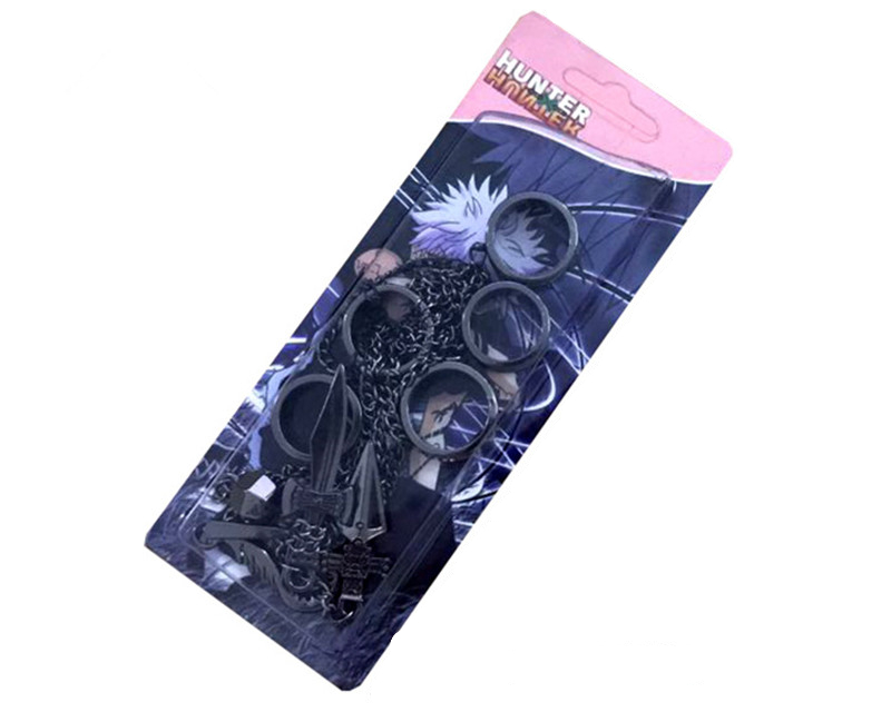 High QUALITY Cartoon Hunter x Hunter Kurapika five darts A finger ring Chain Weapon Accessories Cosplay Ring Hand chian High QUALITY Cartoon Hunter x Hunter Kurapika five darts A finger ring Chain Weapon Accessories Cosplay Ring Hand chian