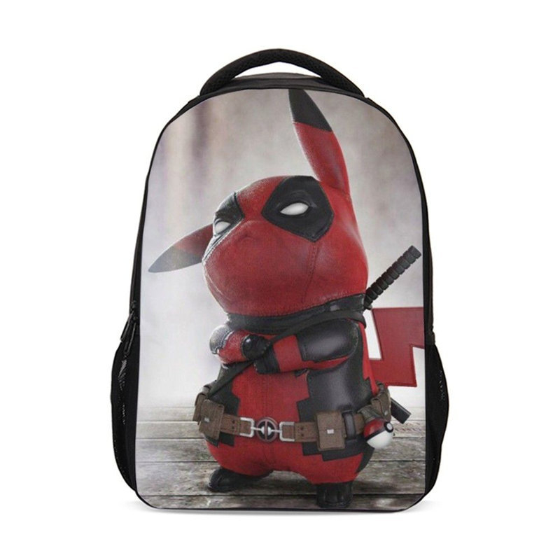 Pokemon Deadpool Pikachu 3D Print Backpack Pokemon Deadpool Pikachu 3D Print Backpack