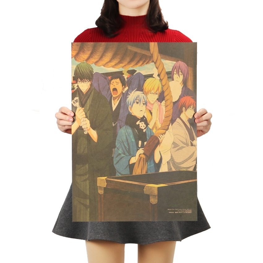 TIE LER Classic Cartoon Anime Kurokos Basketball Poster Retro Home Decor Kraft Paper Wall Stickers 36X51.5cm TIE LER Classic Cartoon Anime Kurokos Basketball Poster Retro Home Decor Kraft Paper Wall Stickers 36X51.5cm