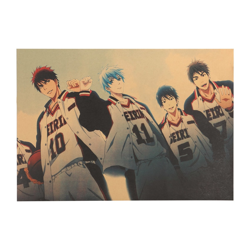TIE LER Kuroko Basketball Classic Anime Decorative Painting Kraft Paper Bar Poster Decorative Painting Wall Stickers TIE LER Kuroko Basketball Classic Anime Decorative Painting Kraft Paper Bar Poster Decorative Painting Wall Stickers