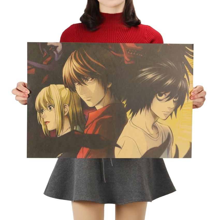 TIE LER Death Note A Style Japanese Cartoon Comic Poster Kraft Paper Wall Sticker Bar Cafe Decorative Painting 51.5X36cm TIE LER Death Note A Style Japanese Cartoon Comic Poster Kraft Paper Wall Sticker Bar Cafe Decorative Painting 51.5X36cm