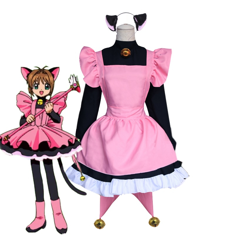 Cardcaptor Sakura Kinomoto Sakura Cat Cosplay Costume