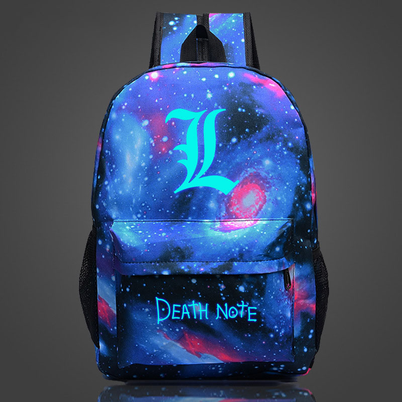 Death Note Luminous Logo Galaxy Print Backpack Death Note Luminous Logo Galaxy Print Backpack