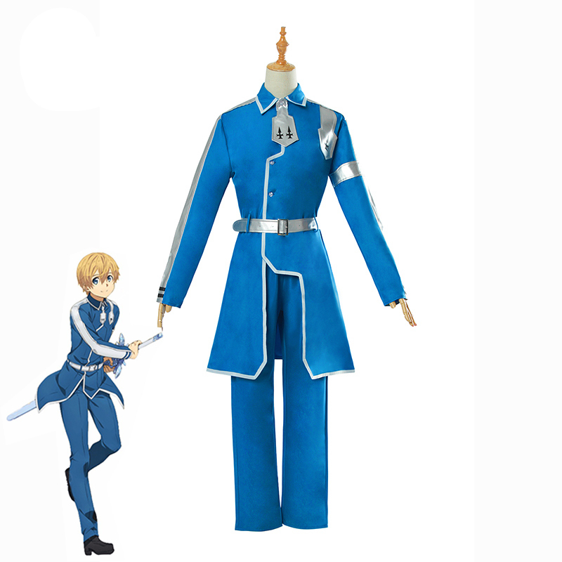 ROLECOS Japanese Anime Sword Art Online Eugeo Cosplay Costume SAO Alicization Cosplay Costume Men Cosplay Blue Uniform Full Set ROLECOS Japanese Anime Sword Art Online Eugeo Cosplay Costume SAO Alicization Cosplay Costume Men Cosplay Blue Uniform Full Set