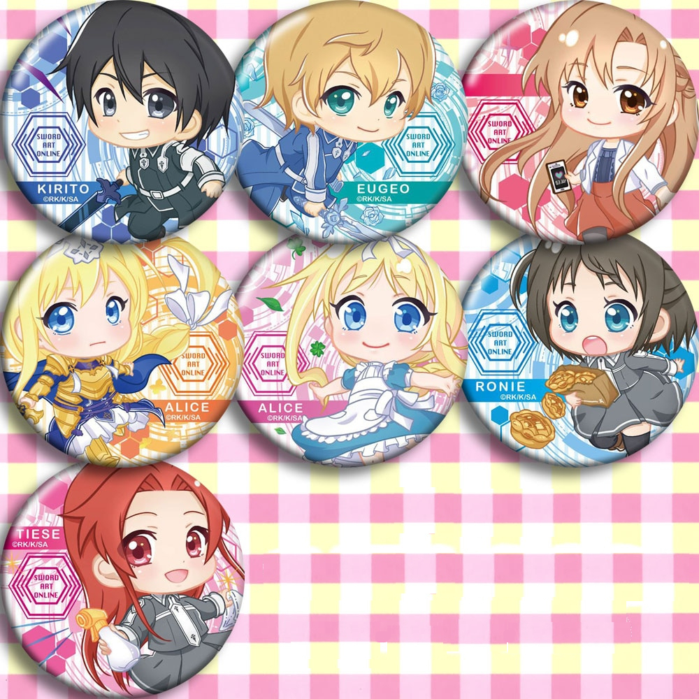 Japan Anime Sword Art Online Alicization SAO Cosplay Bedge Cartoon Collection Backpacks Bags Badges Button Clothes Brooch Pins Japan Anime Sword Art Online Alicization SAO Cosplay Bedge Cartoon Collection Backpacks Bags Badges Button Clothes Brooch Pins