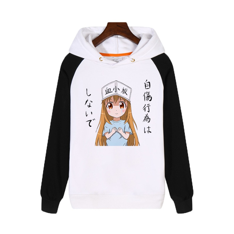 Cells at Work Print Fleece Hoodie Cells at Work Print Fleece Hoodie