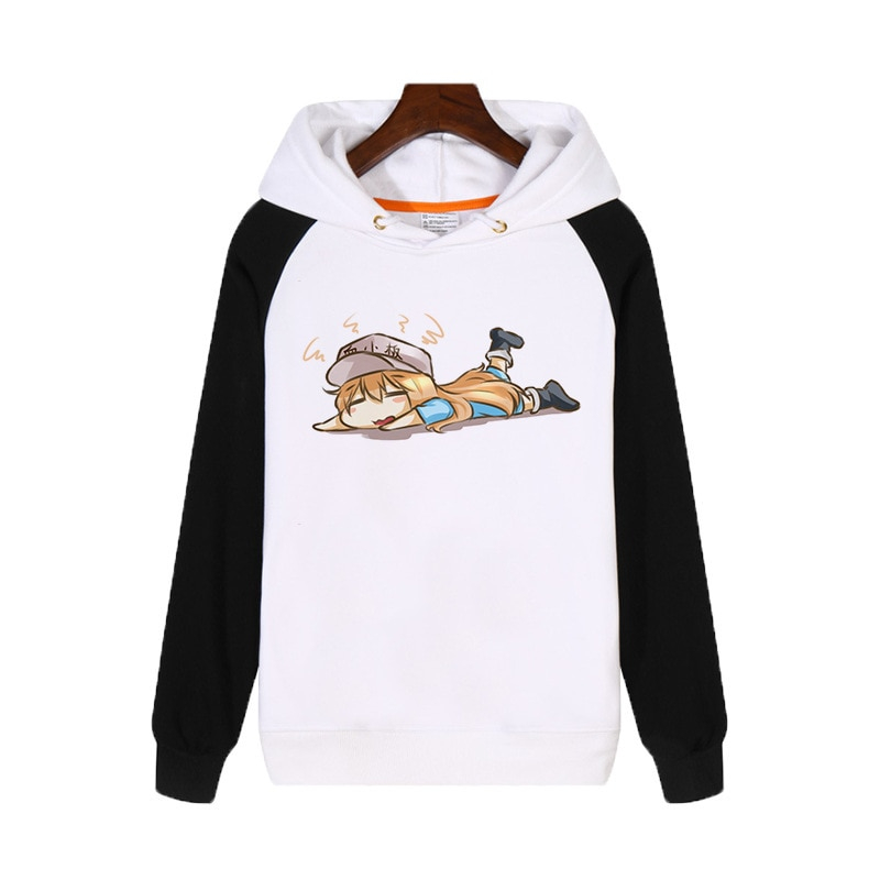 Cells at Work Print Fleece Hoodie Cells at Work Print Fleece Hoodie