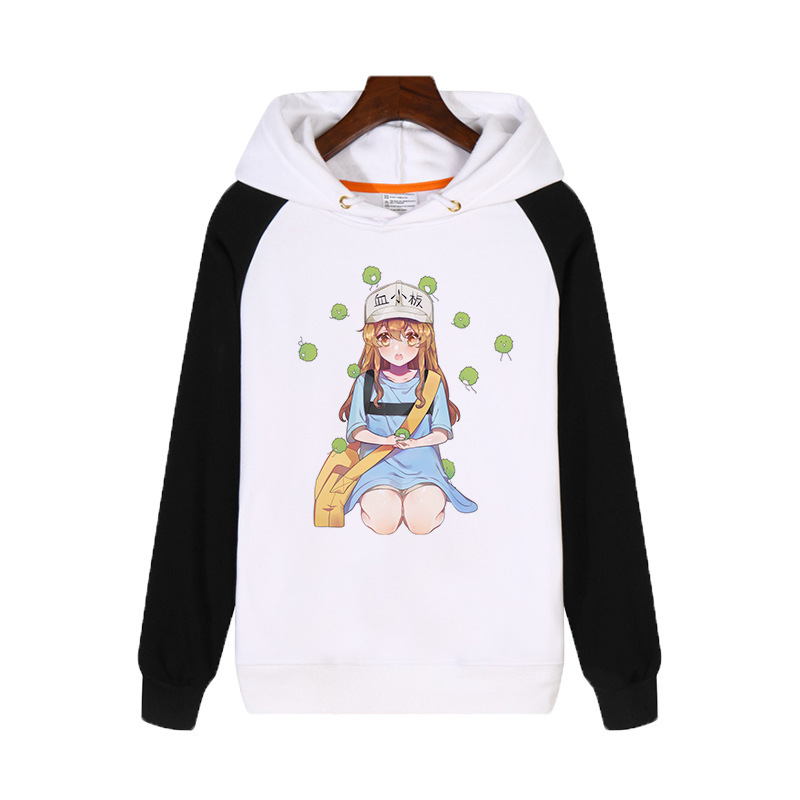 Cells at Work Print Fleece Hoodie Cells at Work Print Fleece Hoodie