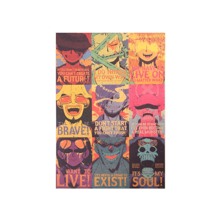 One Piece Straw Hat Team Cartoon Comic Wall Poster One Piece Straw Hat Team Cartoon Comic Wall Poster