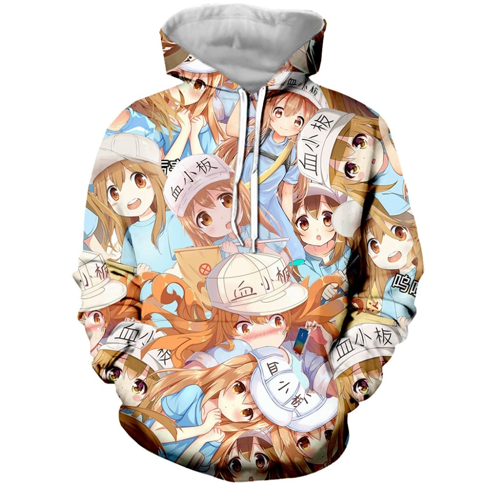 Cells At Work Platelet Collage 3D Print Hoodie Cells At Work Platelet Collage 3D Print Hoodie