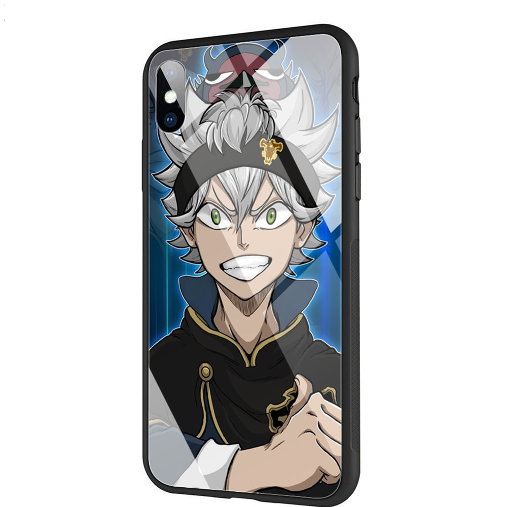 Black Clover Tempered Glass Case For iPhone Black Clover Tempered Glass Case For iPhone