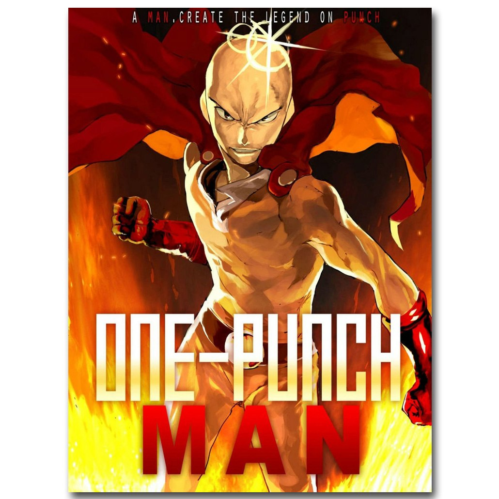 One Punch Man Saitama Vintage Silk Fabric Poster One Punch Man Saitama Vintage Silk Fabric Poster