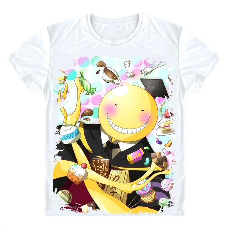Assassination Classroom Korosensei Themed Print T-Shirt – White Assassination Classroom Korosensei Themed Print T-Shirt - White