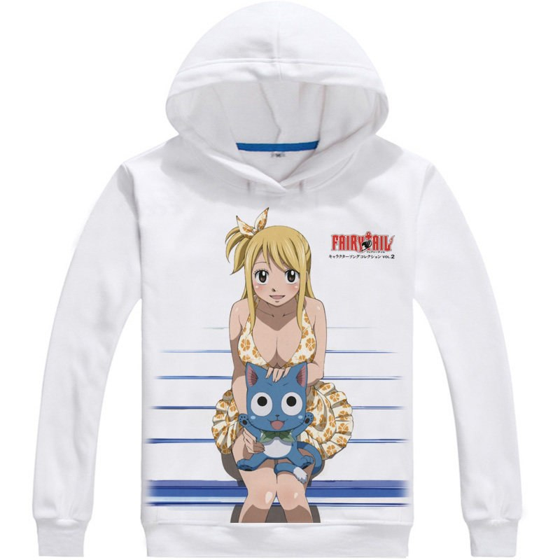 Fairy Tail Lucy and Happy Cute Print Hoodie Fairy Tail Lucy and Happy Cute Print Hoodie