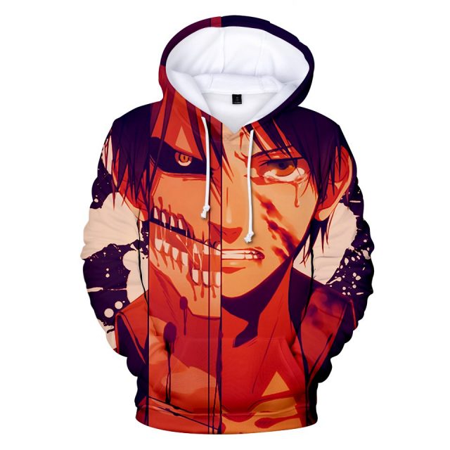 Attack On Titan Eren Yeager 3D Printed Hoodie