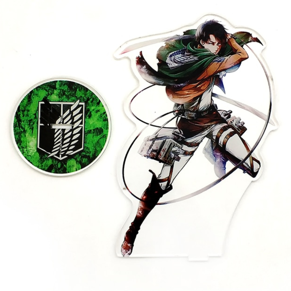 Love Thank You Attack on Titan Levi Rivaille battle acrylic stand figure model double-side plate holder cake topper anime Love Thank You Attack on Titan Levi Rivaille battle acrylic stand figure model double-side plate holder cake topper anime