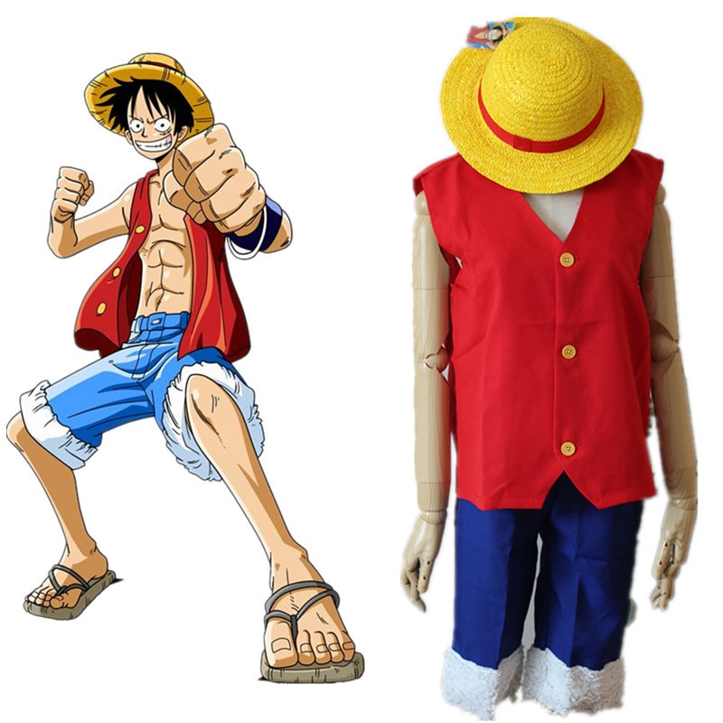 Takerlama Anime One Piece Monkey D Luffy Cosplay Costume Full Set Uniform ( Top + Shorts + Hat ) For Adult Halloween Costumes Takerlama Anime One Piece Monkey D Luffy Cosplay Costume Full Set Uniform ( Top + Shorts + Hat ) For Adult Halloween Costumes