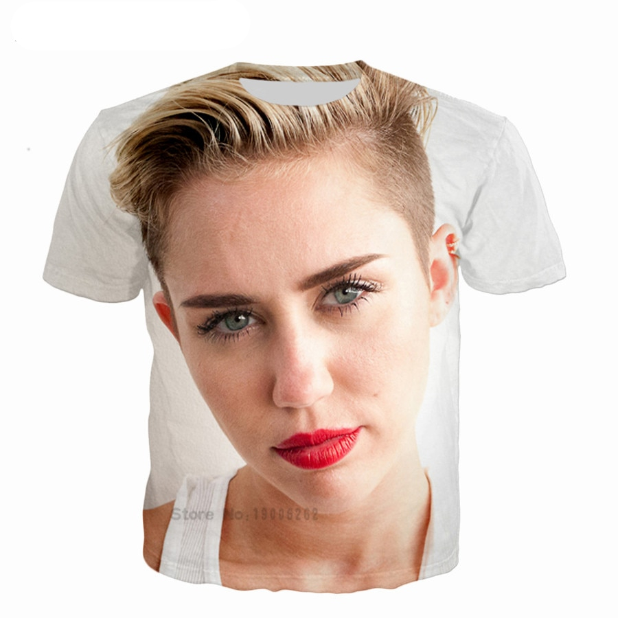 Avengers Captain Marvel Miley Cyrus 3D Print T-Shirt (6 types available)