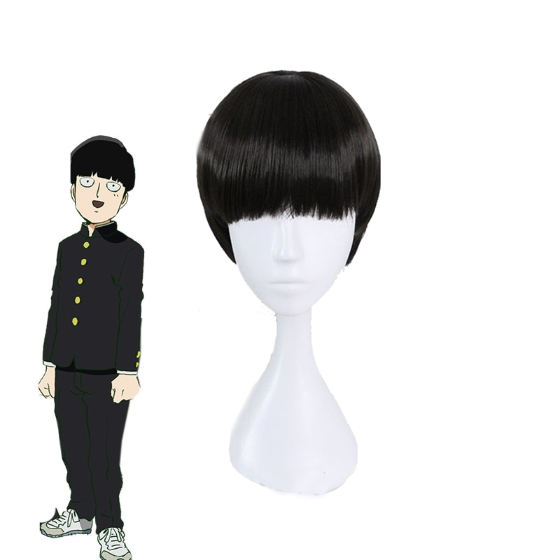ROLECOS Anime Mob Psycho 100 II Cosplay Hair Kageyama Shigeo Cosplay Short Hair 35cm Men Black Synthetic Hair Cosplay Headwear ROLECOS Anime Mob Psycho 100 II Cosplay Hair Kageyama Shigeo Cosplay Short Hair 35cm Men Black Synthetic Hair Cosplay Headwear