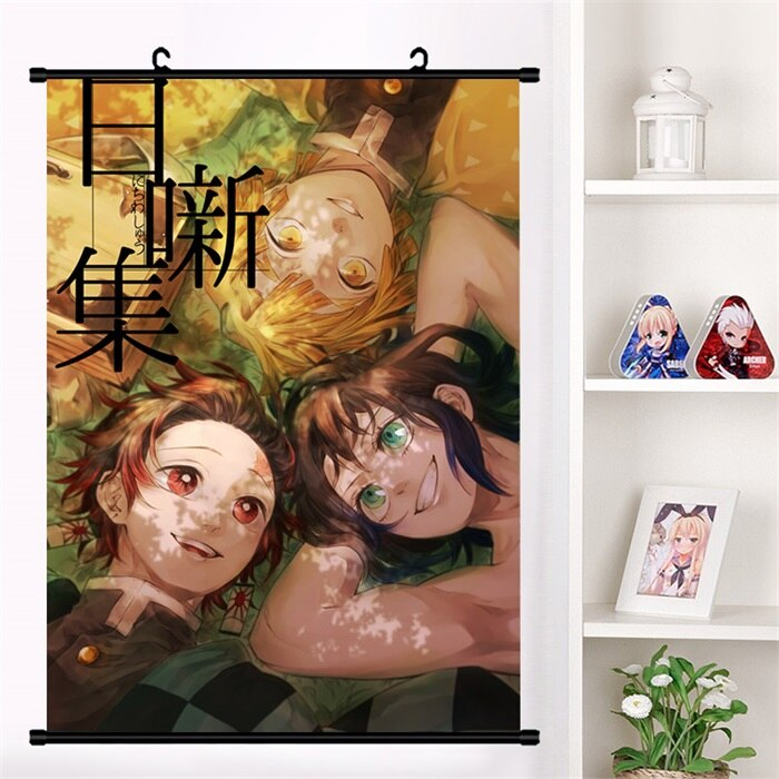 Demon Slayer Nezuko Tanjiro and Zenitsu Wall Scroll Poster Demon Slayer Nezuko Tanjiro and Zenitsu Wall Scroll Poster