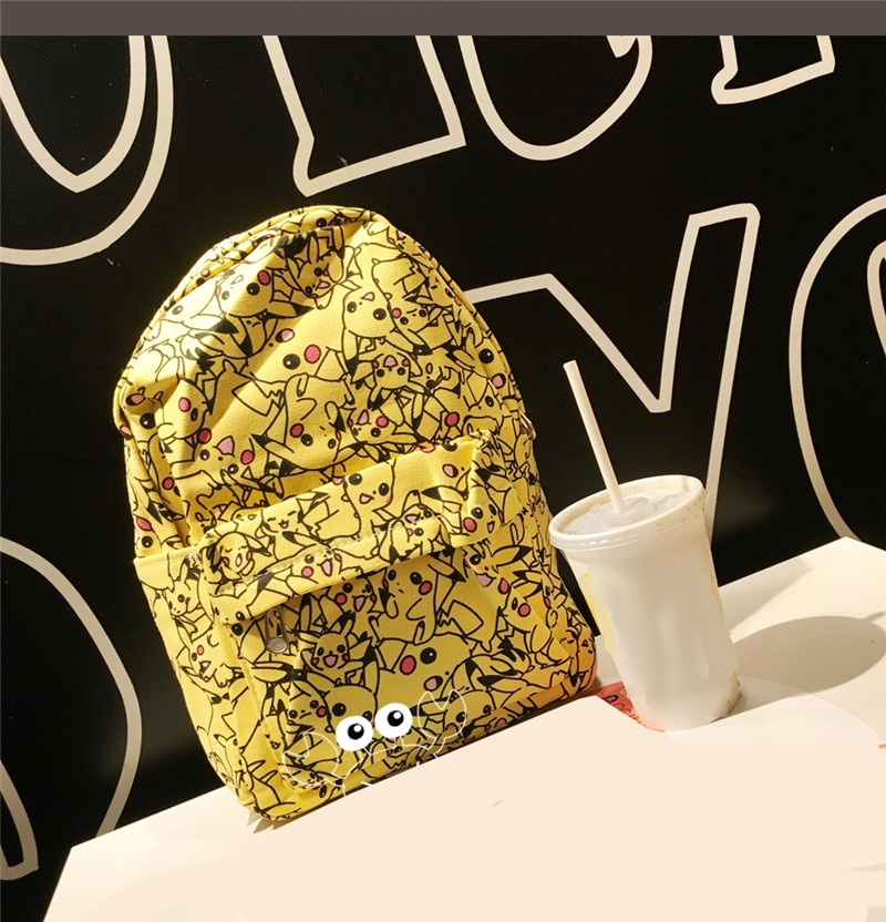 Women Cartoon Canvas Pokemon Backpack School Bag Cute Pikachu Printing Rucksack Backpack Bags New Fashion BP0058 Women Cartoon Canvas Pokemon Backpack School Bag Cute Pikachu Printing Rucksack Backpack Bags New Fashion BP0058