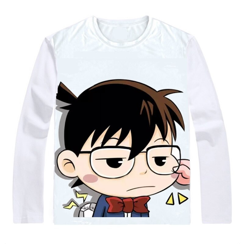Cute Detective Conan Print Long Sleeve T-Shirt Cute Detective Conan Print Long Sleeve T-Shirt