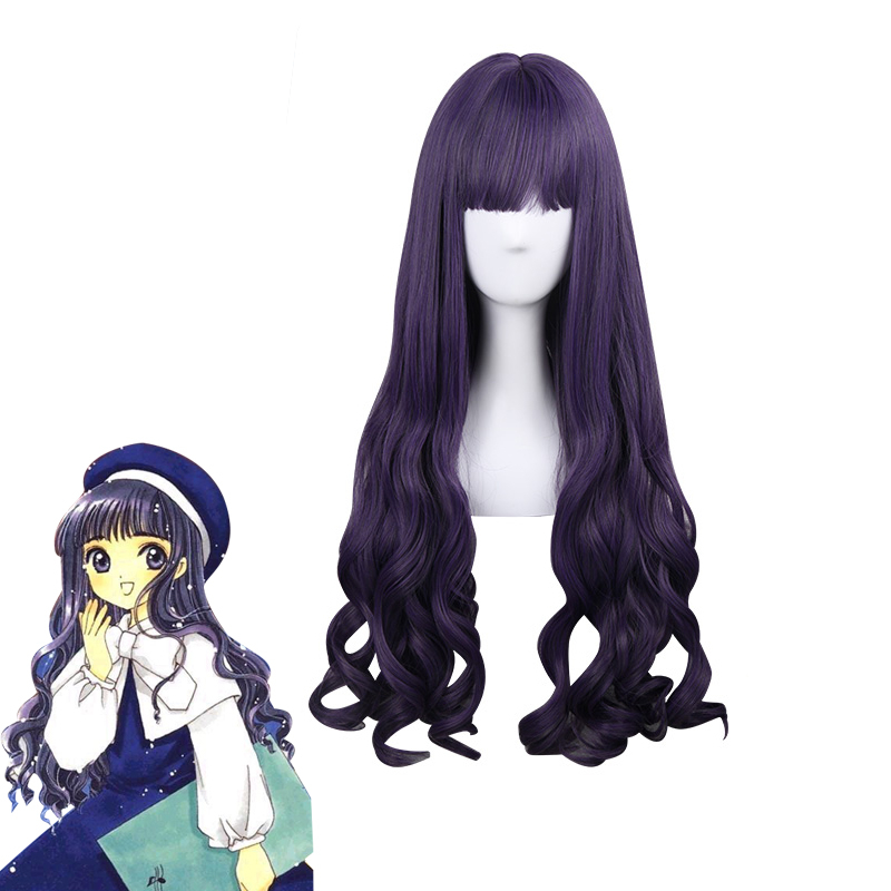 ROLECOS Cardcaptor Sakura Cosplay Headwear Tomoyo Daidoji Synthetic Hair Long Purple Wave Curly Cosplay Hair 80cm / 31.39 inch ROLECOS Cardcaptor Sakura Cosplay Headwear Tomoyo Daidoji Synthetic Hair Long Purple Wave Curly Cosplay Hair 80cm / 31.39 inch